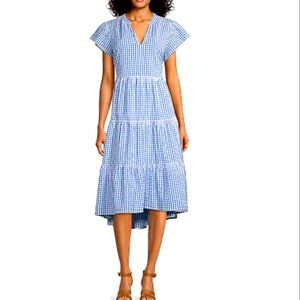 St. John’s Bay Blue White Gingham Women's Dress size Medium